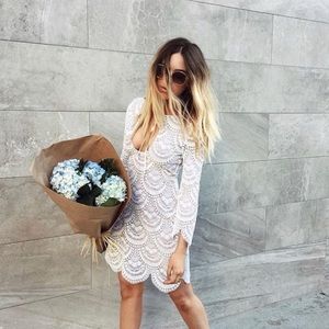 For Love & Lemons Rosalita Mini Dress White Size L